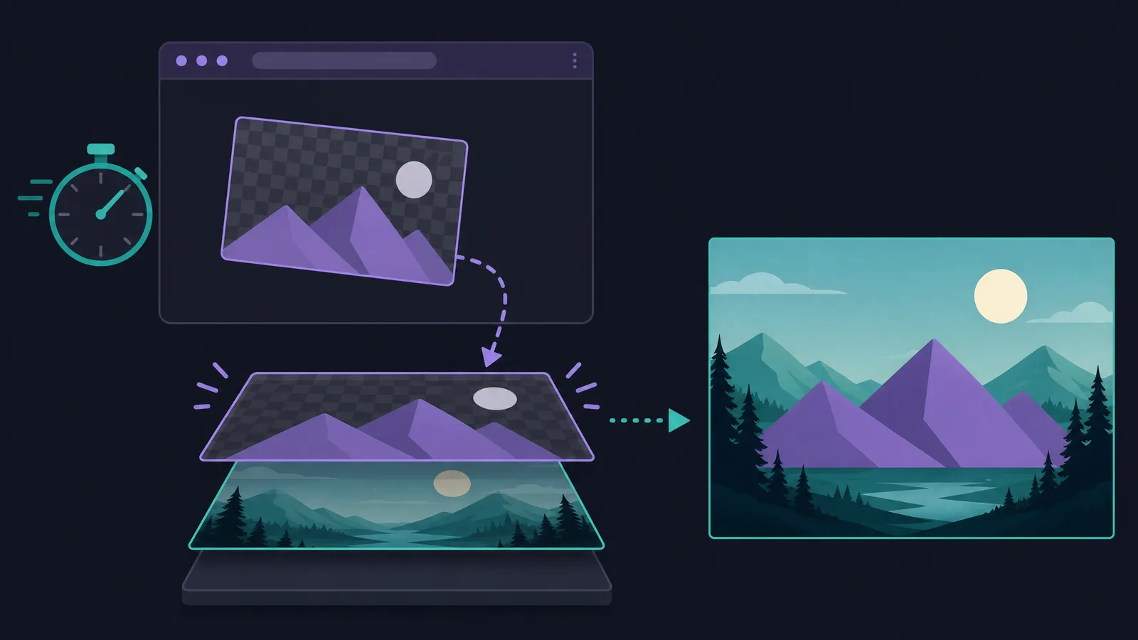 A transparent WebM imported into an After Effects composition and composited over a new background