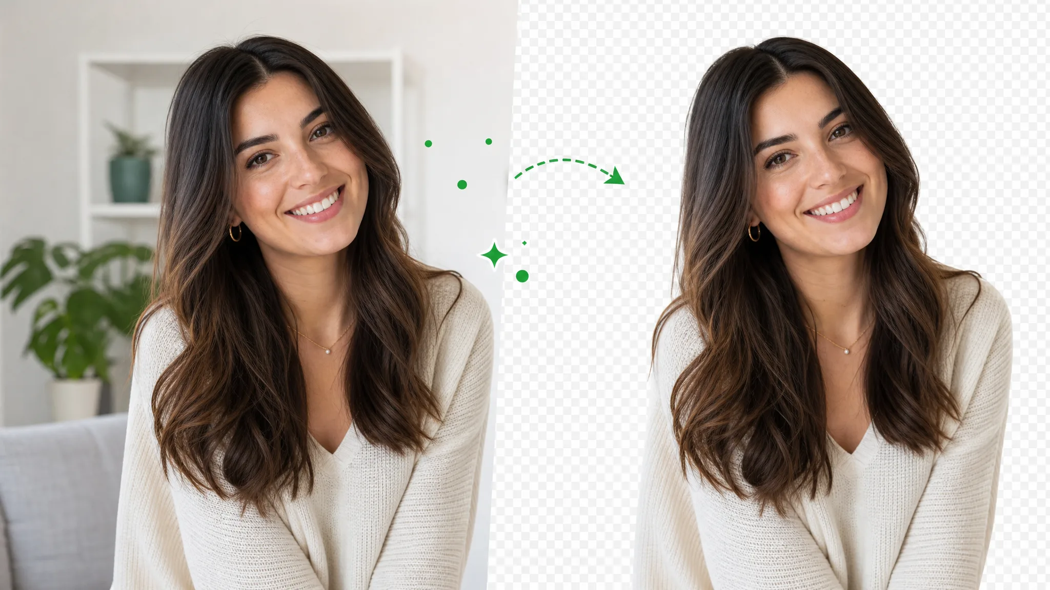 Deleting a video background to leave a clean transparent cutout of the subject.