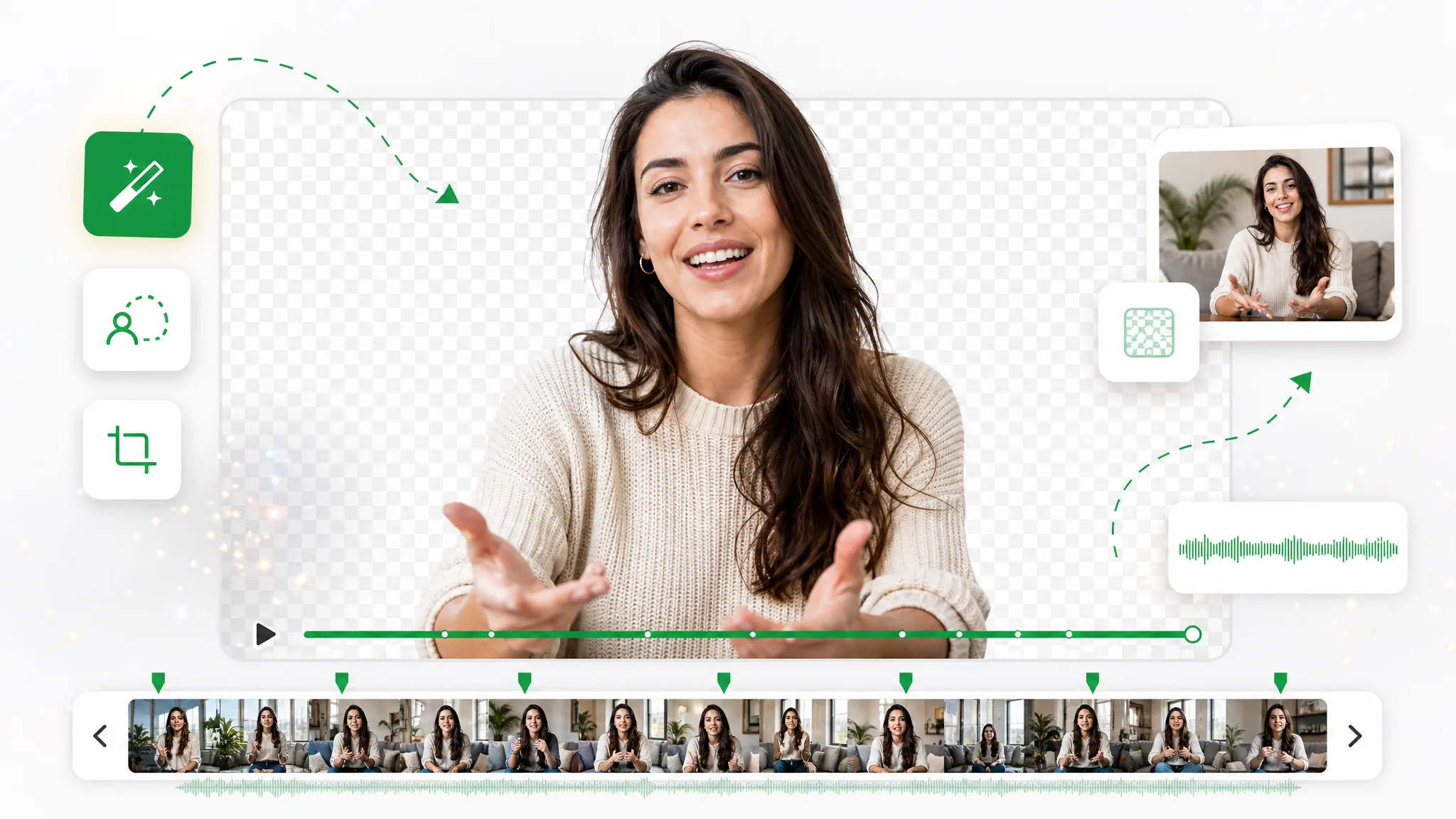 Removing the background from a long video across a long timeline.