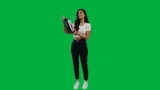 Green-screen presenter sample clip — click to remove the green screen
